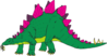 Green And Pink Stegosaurus Clip Art